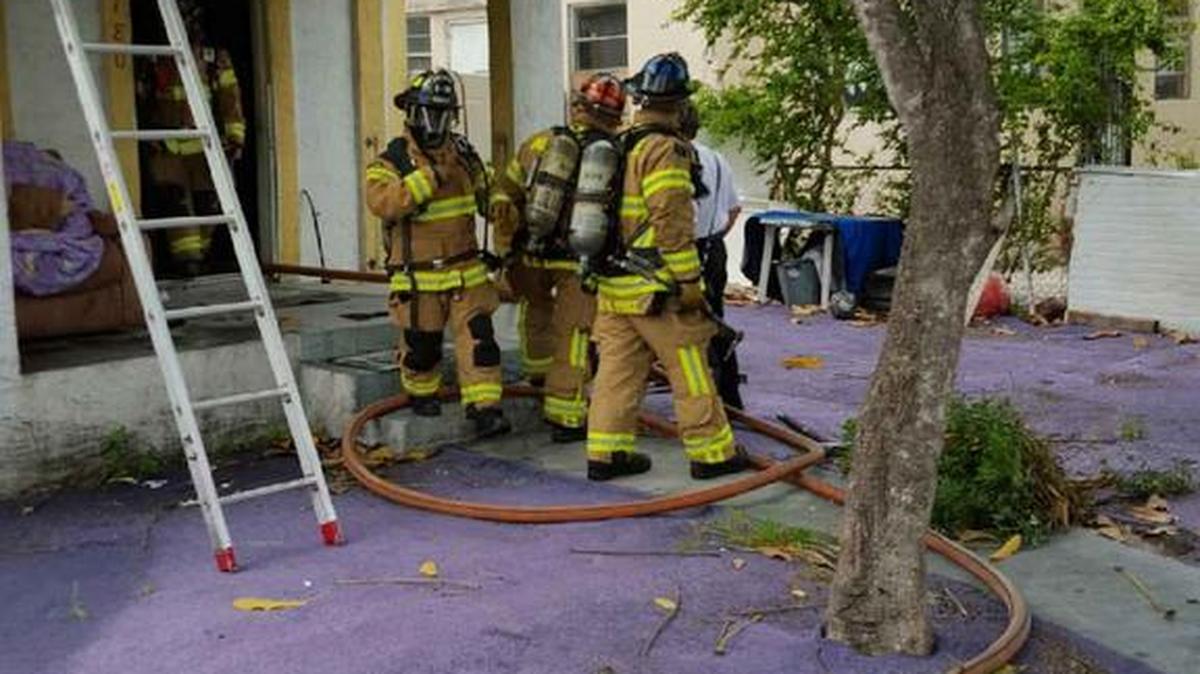 Miami-Dade Fire Rescue crews had to pry security bars loose after a fire ripped through a home on the 2000 block of Northwest 60th Street.