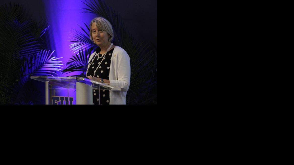 
Peace Corp director Carrie Hessler-Radelet addresses students and faculty at the announcement of a new undergraduate program that aims to prepare students for the Peace Corps and international development work.
