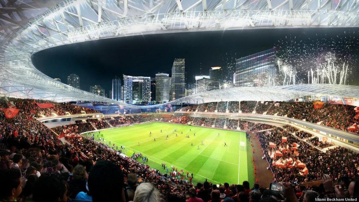 A rendering of the soccer stadium David Beckham wanted to build at PortMiami. 