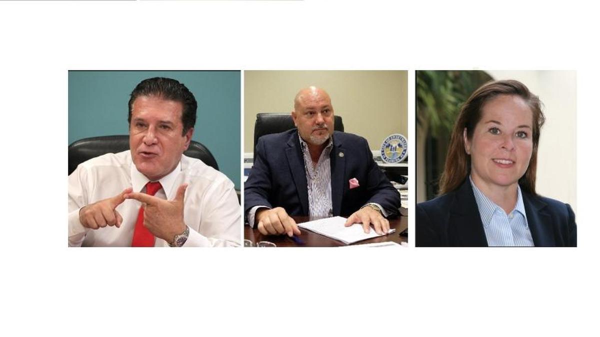 Hialeah Mayor Carlos Hernández, Sweetwater Mayor Orlando López, Key Biscayne Mayor Mayra Peña Lindsay