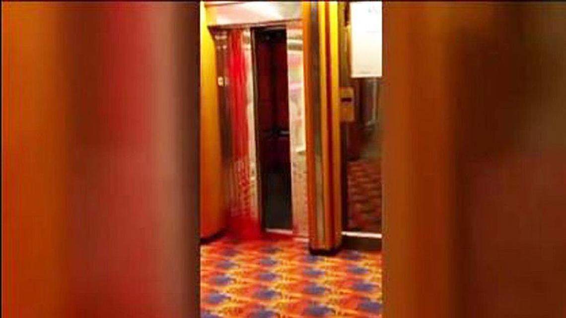 WARNING: GRAPHIC IMAGE Video shared by a Florida passenger on a cruise, shows blood dripping down from the elevator door.