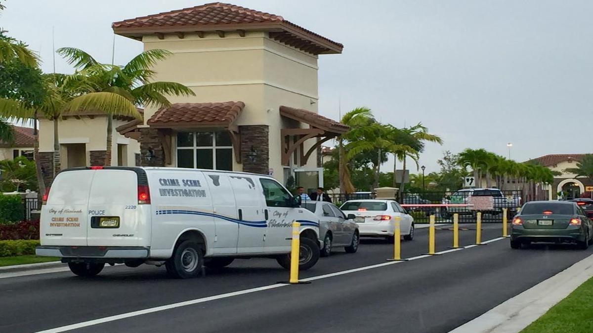 Hialeah Crime Investigation Unit at the Aragon development, where an 11-month-old girl was found dead inside a vehicle.