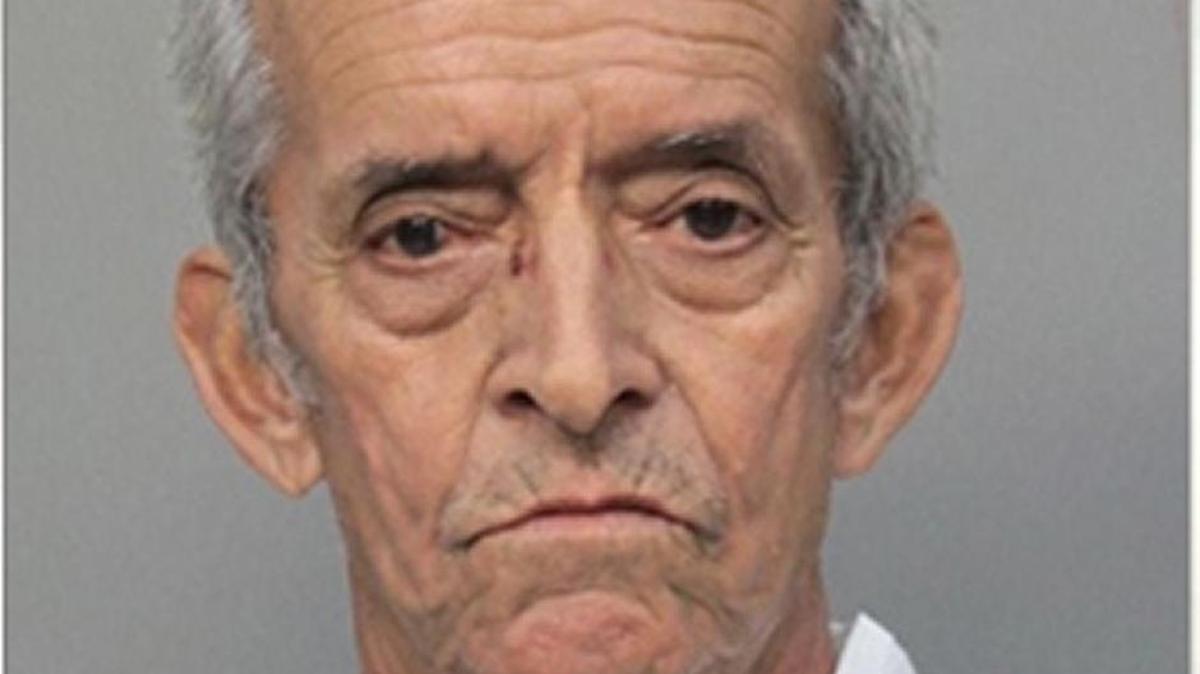 Reineiro Caballero Espino (pictured) was charged by Hialeah police with first degree murder and armed robbery in the shooting death of his tenant, Ramon Emilio Gutierrez Castillo, Saturday afternoon.
