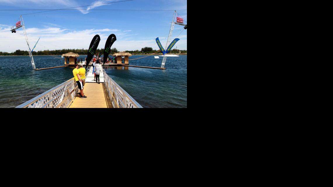 
Over 100 wakeboarders from around the world took part at the opening of the Miami Watersports Complex Saturday, March 28, 2015, at Amelia Earhart Park in Hialeah.
