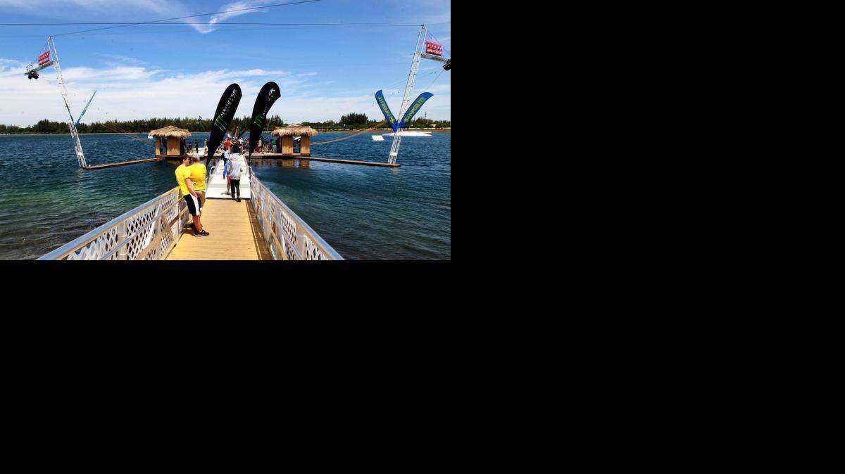 
Over 100 wakeboarders from around the world took part at the opening of the Miami Watersports Complex Saturday, March 28, 2015, at Amelia Earhart Park in Hialeah.
