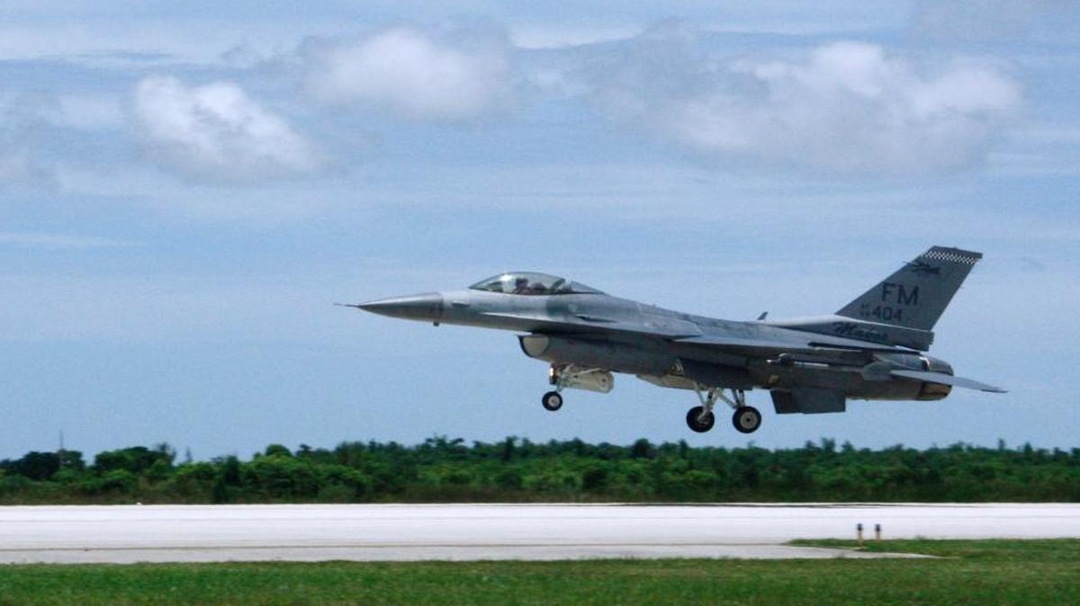 An F-16 pilot with the 495th Fighter Group, Detachment 93, takes off at Homestead Air Reserve Base, Fla., July 10, 2013. An F-16 fighter jet, similar to the one pictured, crashed into a barrier at the Homestead Air Reserve Base Monday morning, Aug. 8, 2016.