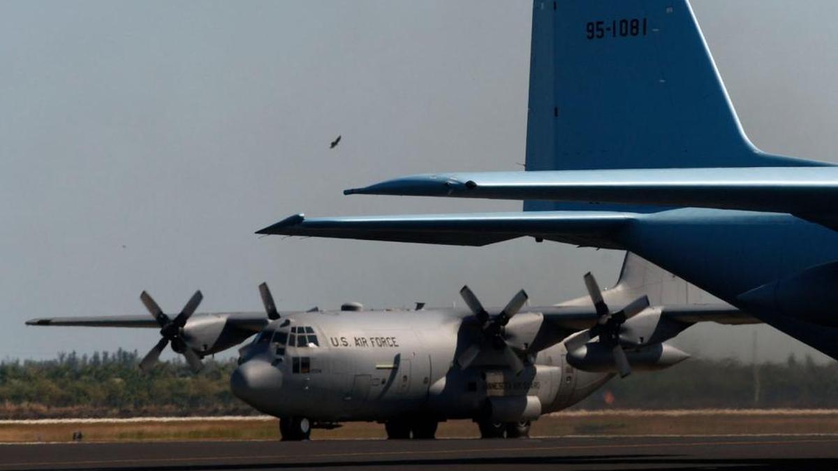 Large airplanes like this U.S. Air Force Hercules C-130 can land at Homestead Air Reserve Base’s long runway.
