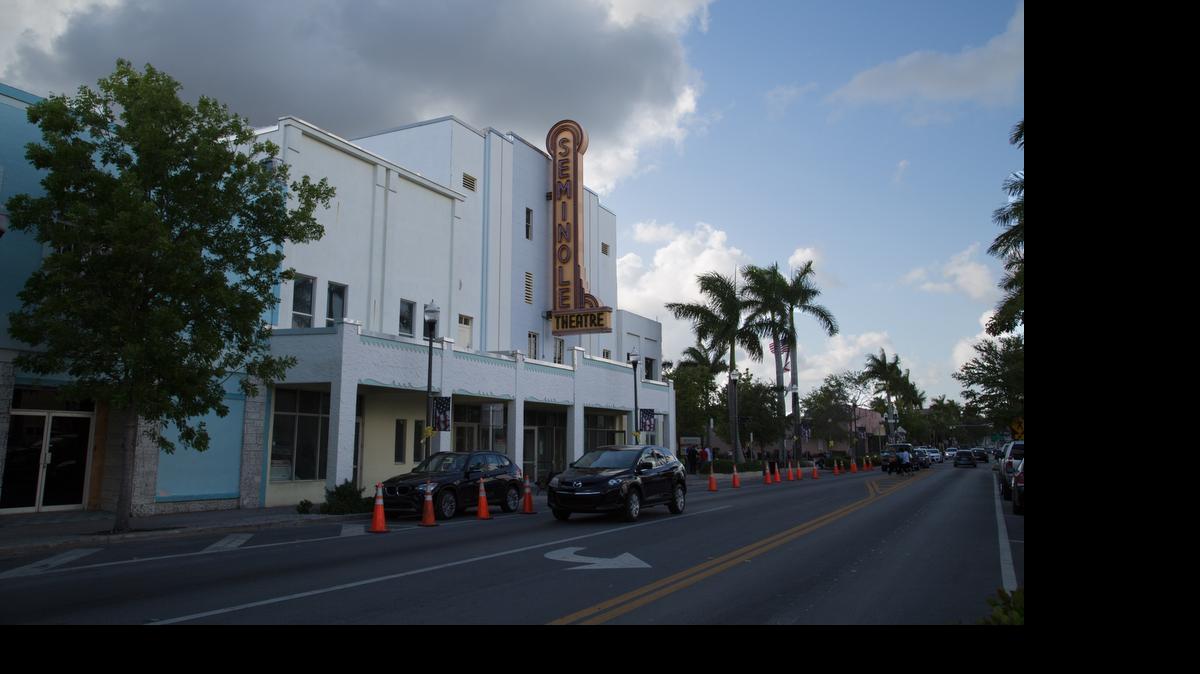 
City of Homestead officials celebrated the start of renovations to their historic Seminole Theatre near Losner Park on May 11, 2015. The theater was built in 1921 and has been closed since 1979.
