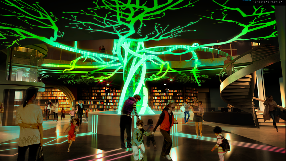 The branches of the “circuit tree” will guide patrons to the different areas of the Cybrary.