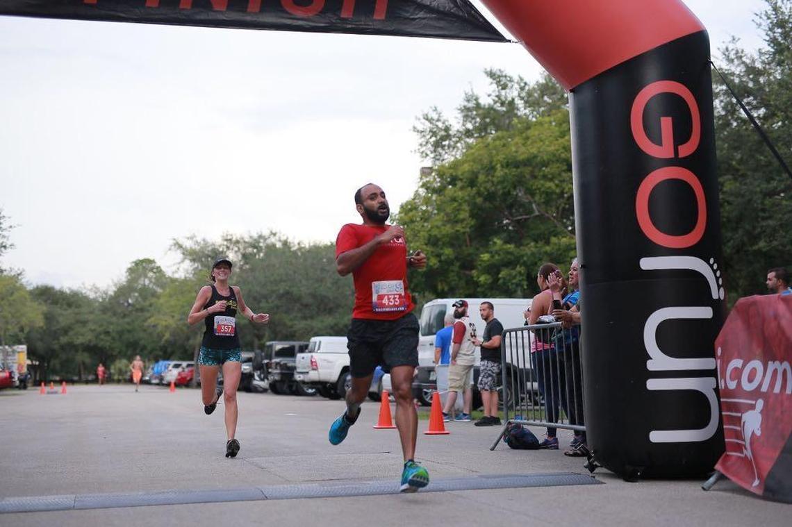 Bharath “Reddy” Narahari finished first in his age group and set a personal record in the Go Run Labor Day 5K 2017.
