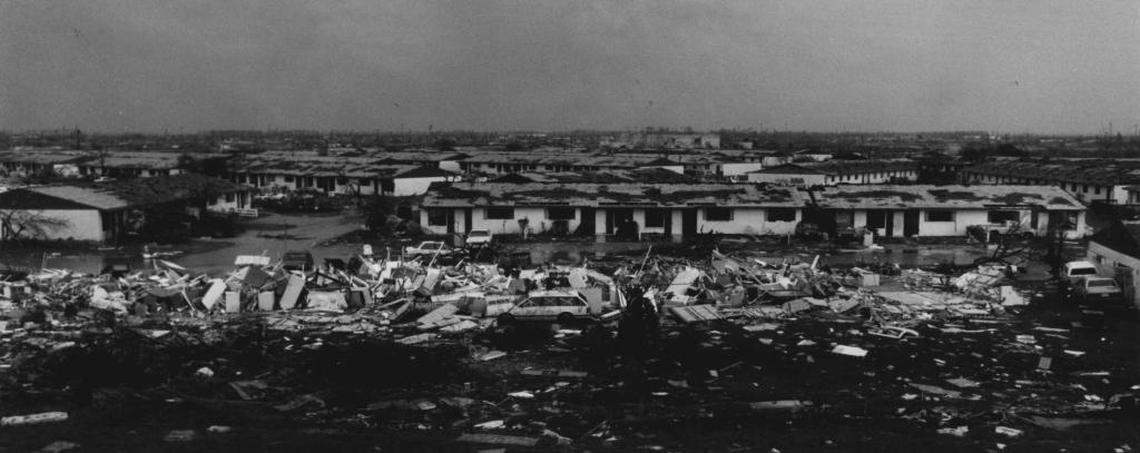 The condo community of Naranja Lakes was destroyed when the center of Hurricane Andrew swept across it in August 1992.