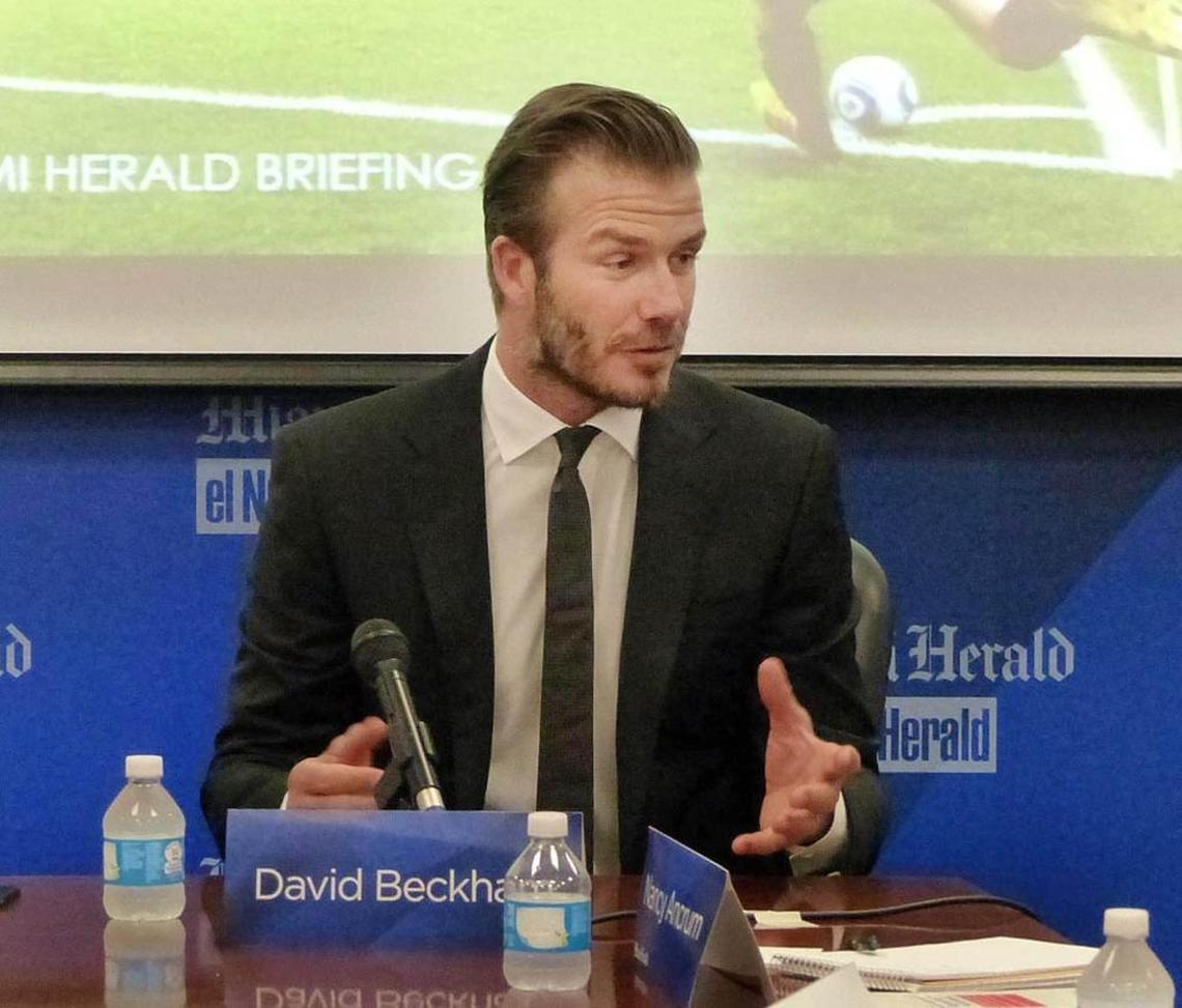 David Beckham speaks to the Miami Herald Editorial Board on Thursday May 8, 2014