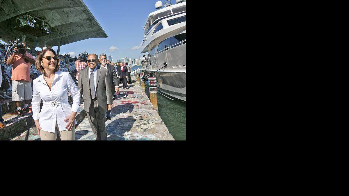
Gloria Estefan hosts a press conference on Nov. 13, 2014 at Miami Marine Stadium to formally announce an agreement to host the Miami International Boat Show at the stadium in 2016 and 2017.

