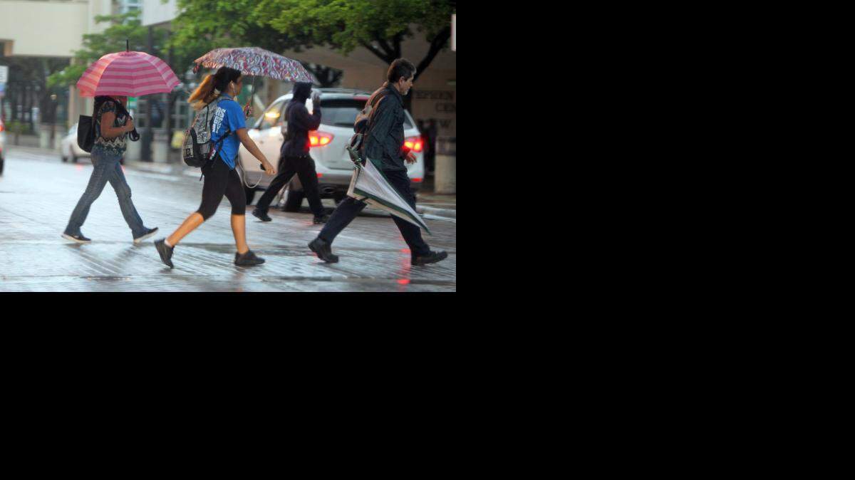 
Rain soaked West Flagler Street Friday October 24, 2014.
