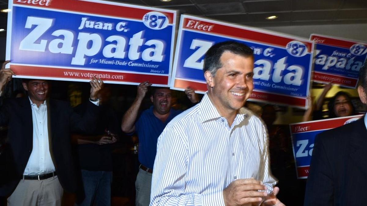 Juan C. Zapata at his victory party for Miami-Dade's District 11 on Nov. 6, 2012 in Miami.