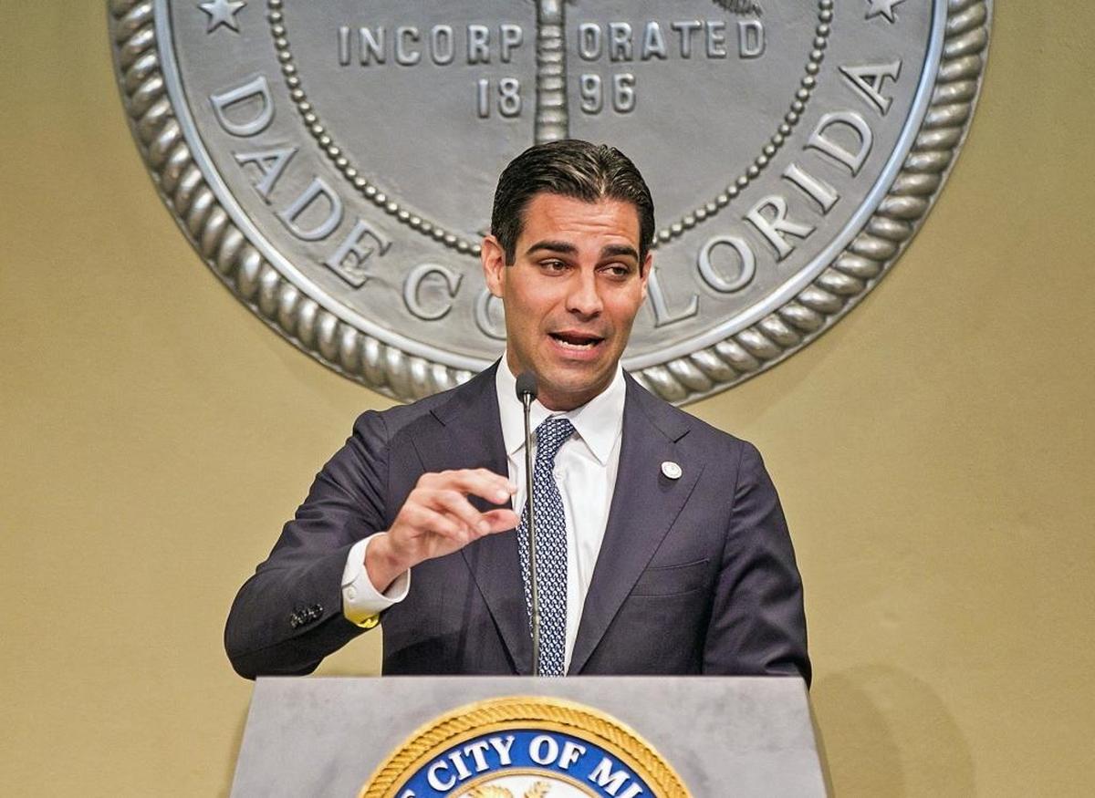 Miami Mayor Francis Suarez, at his first State of the City address at City Hall in 2018.
