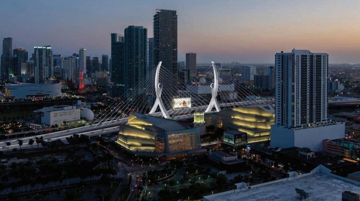 A rendering of the proposal for the I-395 bridge submitted by Fluor-Astaldi-MCM, which was rated second place by a slim margin by the Florida Department of Transportation.