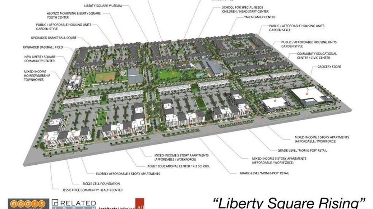 A rendering of Related Urban’s plan to rebuild Liberty Square presented to the county in February.