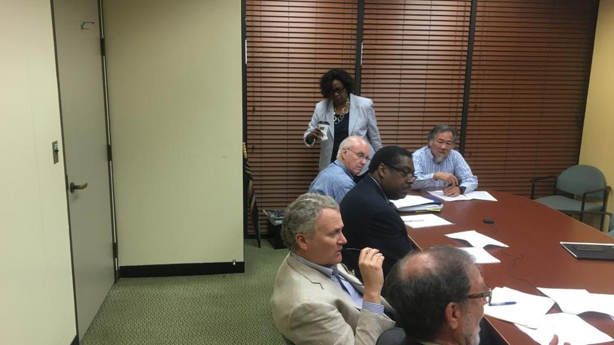 Lucia Davis-Raiford, Miami-Dade’s director of social services, as she leaves the county grant negotiations involving the foundation headed by her famous mother, former congresswoman Carrie Meek. The meeting on Wed., July 13, 2016, including negotiators for the foundation and county officials hammering out details for a $5 million county grant for the foundation.