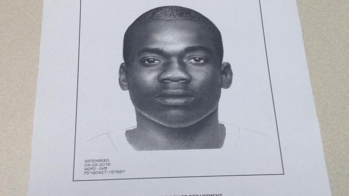 Police artist sketch from victim’s statement describing perpetrator of alleged sexual assault on a South Dade 74-year-old.