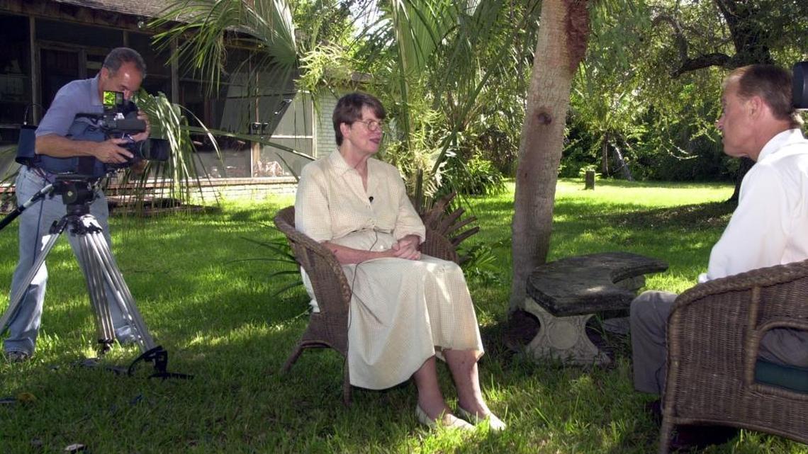 File photo of Janet Reno outside her home