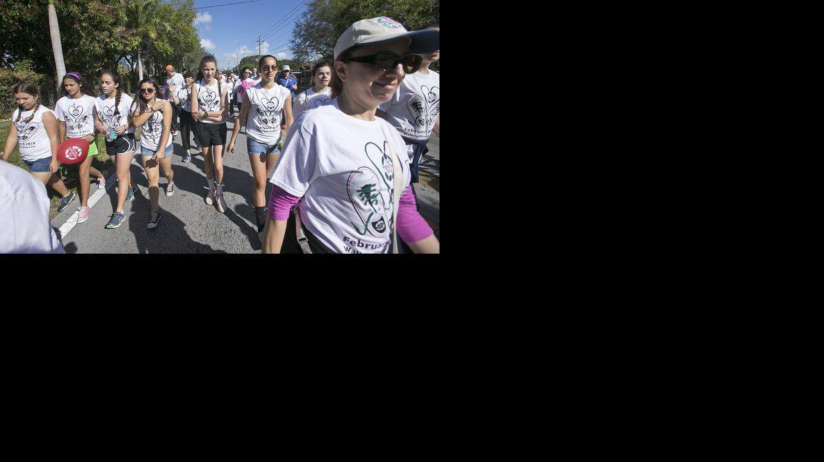 Participants walk in The Friendship Circle program's annual â€œWalking4Friendshipâ€ event on Sunday, February 8, 2015 at the Lester and Hilda Greenstein Chabad Center.