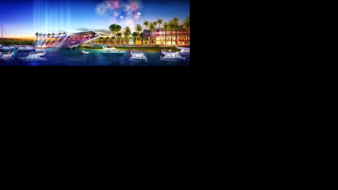 
A rendering of a renovated Miami Marine Stadium. 
