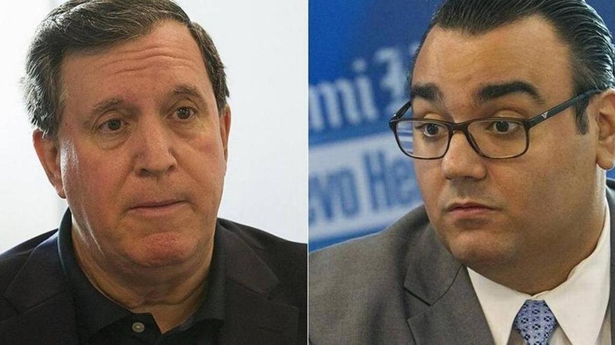 Joe Carollo, left, beat Alfonso “Alfie” Leon in a race for the District 3 seat on Miami’s City Commission. Now, Leon is accusing Carollo of being ineligible to run. The legal challenge is playing out in a trial in Miami-Dade civil court.