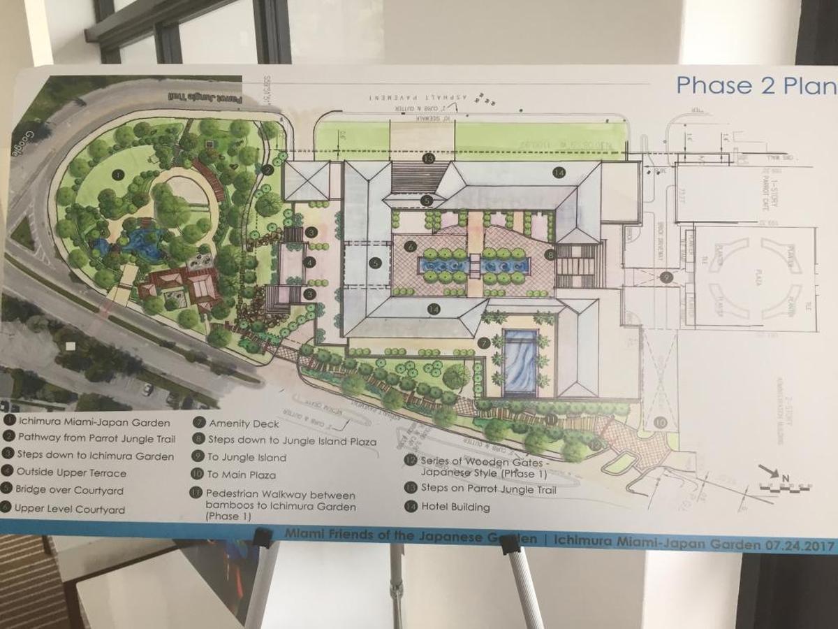 A plan for a $700,000 renovation to the Japanese Garden adjacent to Jungle Island, which would take place if a new hotel and lease extension are approved by the voters in November.