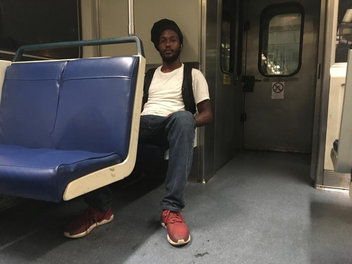 Ryan Celestin takes the Metrorail home to Miami from the Dadeland South station. He’s hoping he can still leave the pizza shop where he works early enough to make the new departure times the rail system is launching on May 22.
