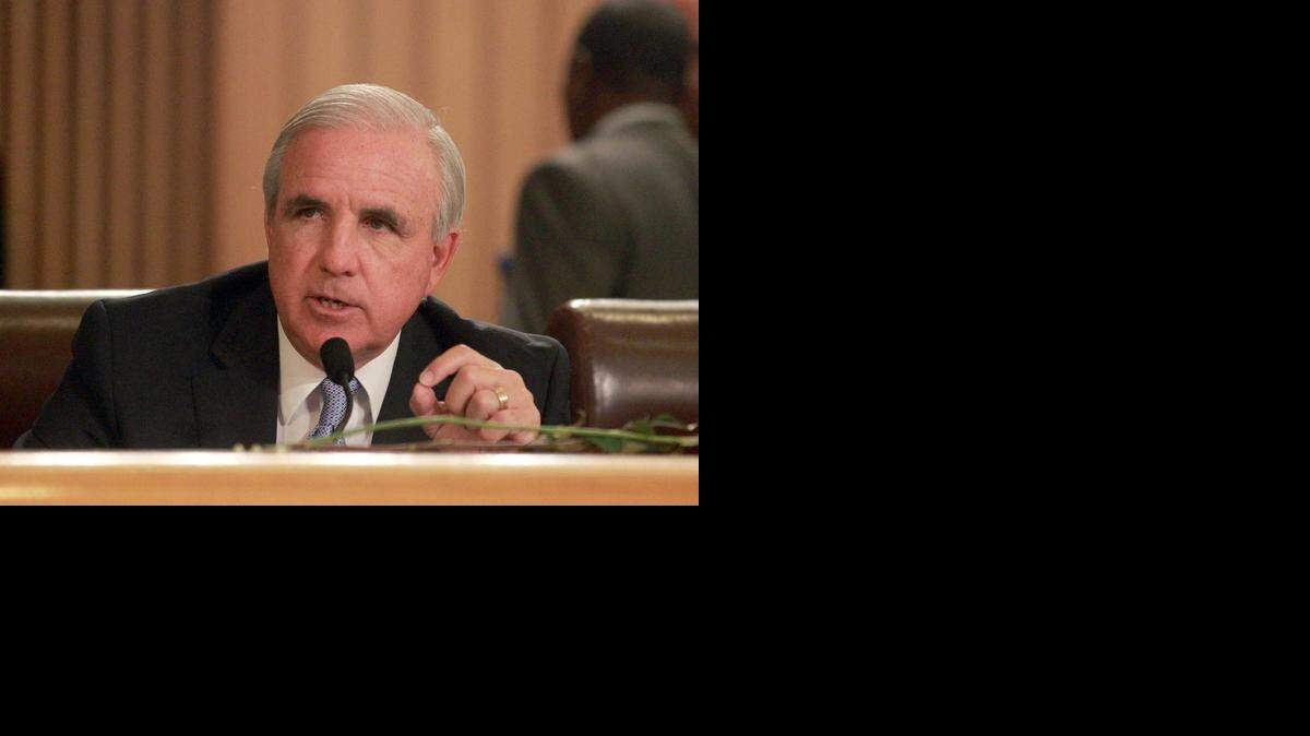 
Mayor Carlos Gimenez talks to the Miami-Dade commissioners during a recent budget meeting.
