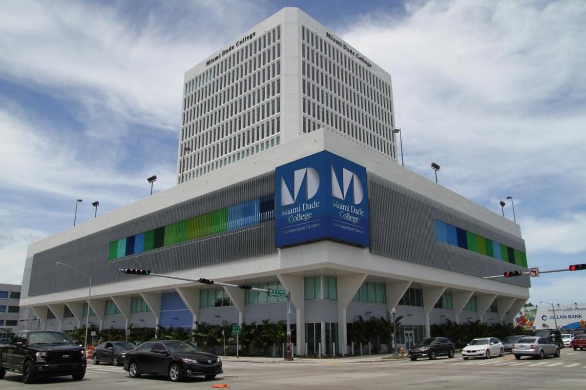 The renovated tower complex at the corner of Southwest Eighth Street and 27th Avenue in Little Havana that’s now part of Miami Dade College’s InterAmerican Campus.