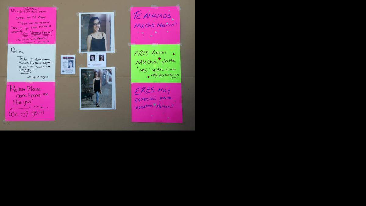 
Melissa Rubio, 15, has been missing from her home for more than a month. Her parents held a vigil at their home on Friday, April 10, 2015.
