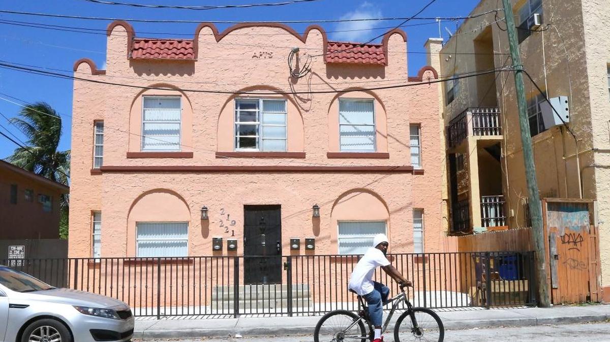 A view of an apartment building considered in 2015 for historic preservation in Little Havana.