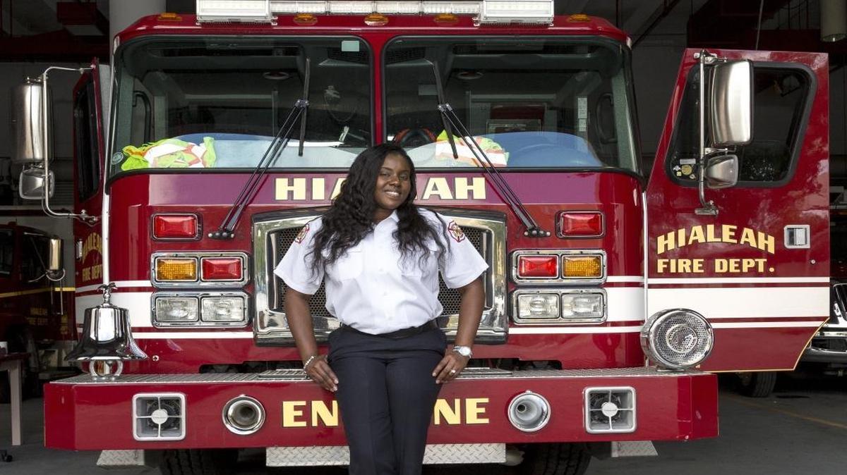 Nikita McMullen, 36, is the first African-American assistant to the fire chief in the city of Hialeah. McMullen has been working at the fire station for over 17 years and started in the billing department.