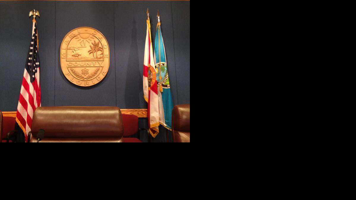 
Miami-Dade commissioners want to post the motto “In God We Trust” above the county seal in the commision chambers. 
