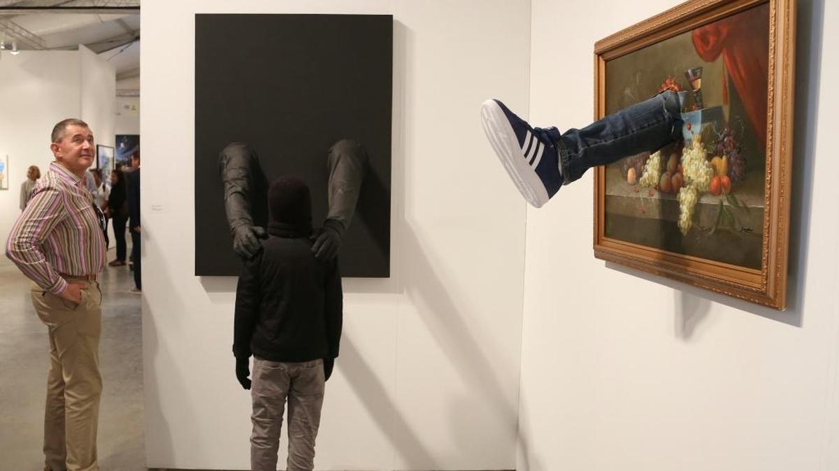 On Tuesday, Art Miami kicked off Miami Art Week with pieces like Mark Jenkins’ mixed-media sculptures, ‘The Dark Side,’ and ‘Kicked Painting.’