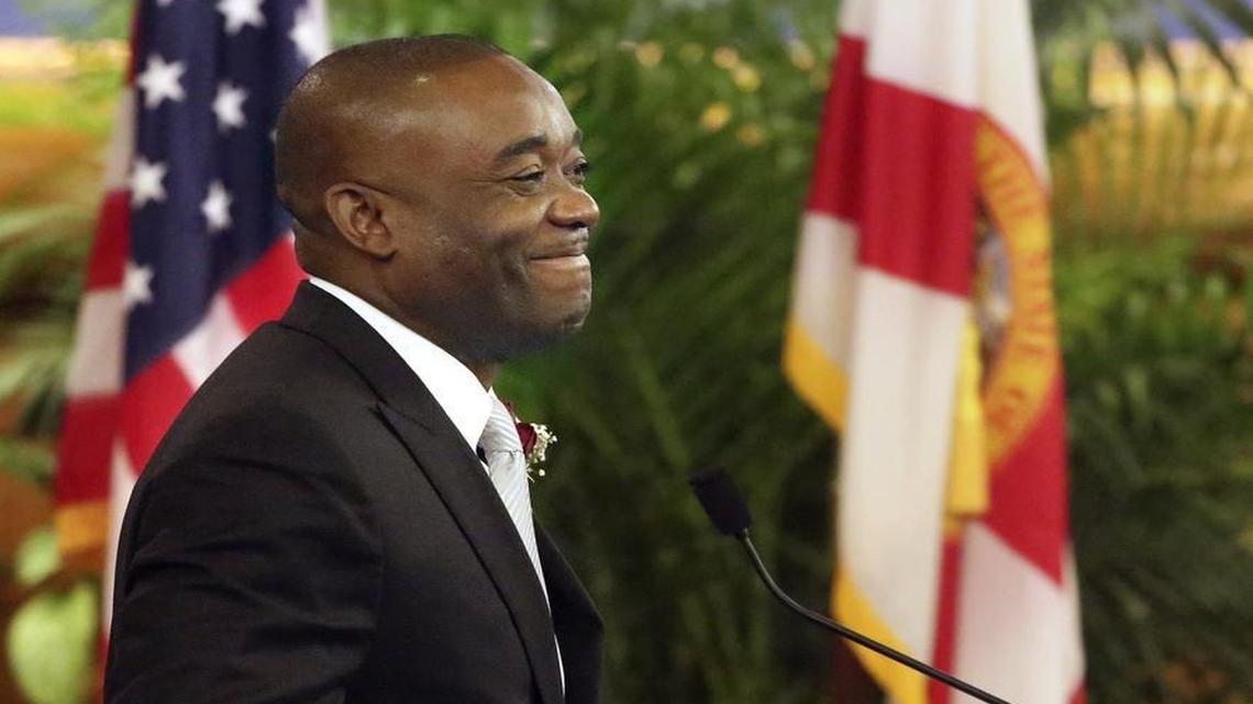 Jean Monestime, sworn in as the new chairman of the Miami-Dade County Commission on Friday, Jan. 16, 2015. Monestime is the first Haitian American elected by the commission to hold the office, which is decided by the 13-member commission.