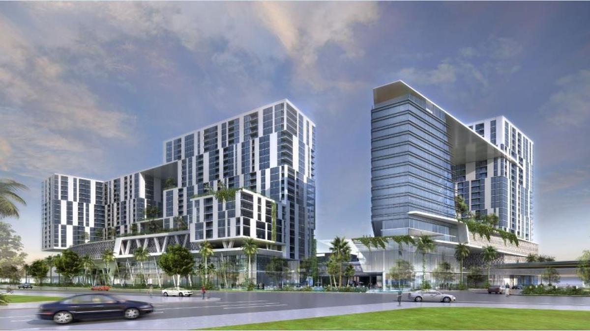 A rendering of the planned mixed-use redevelopment at the Metrorail Douglas Road station.