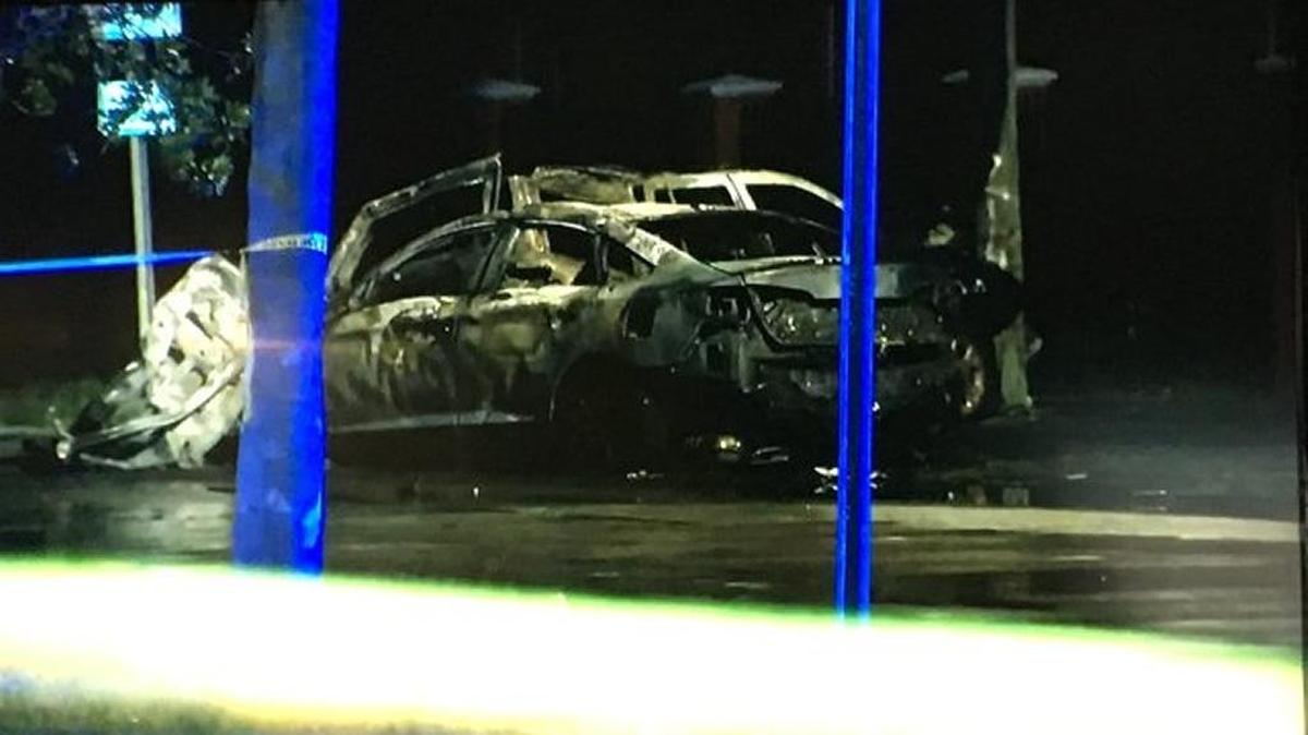 Miami police responded to a call about cars on fire near Miami Jackson Senior High early Friday morning.
