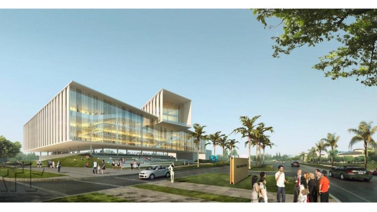 A rendering of the new $150 million engineering building Florida International University wants to build on some of the county-owned parkland that currently houses the Youth Fair.