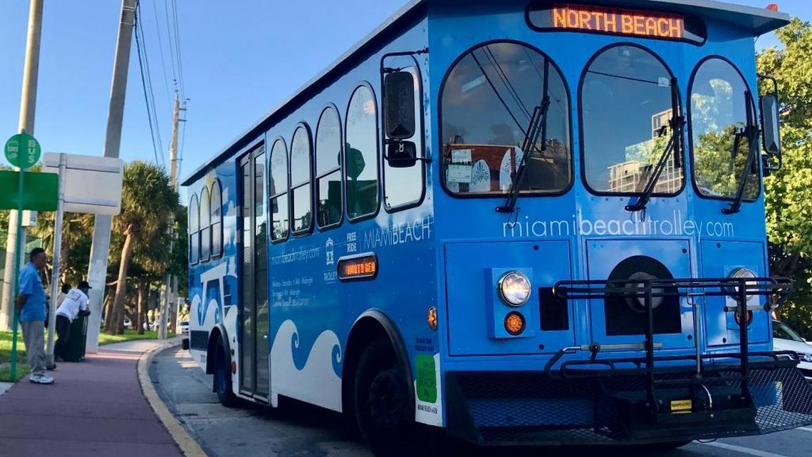 Miami Beach’s North Beach trolley departs from a stop at the North Shore Youth Center on Tuesday afternoon. The city wants to run an express route linking South Beach to North Beach.