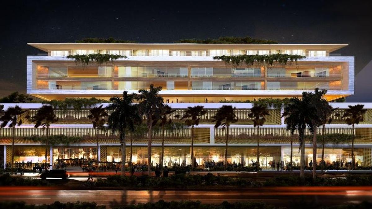 This rendering shows a proposed mixed-use development project that could be built next door to one of Miami Beach Mayor Philip Levine’s properties in Sunset Harbour.