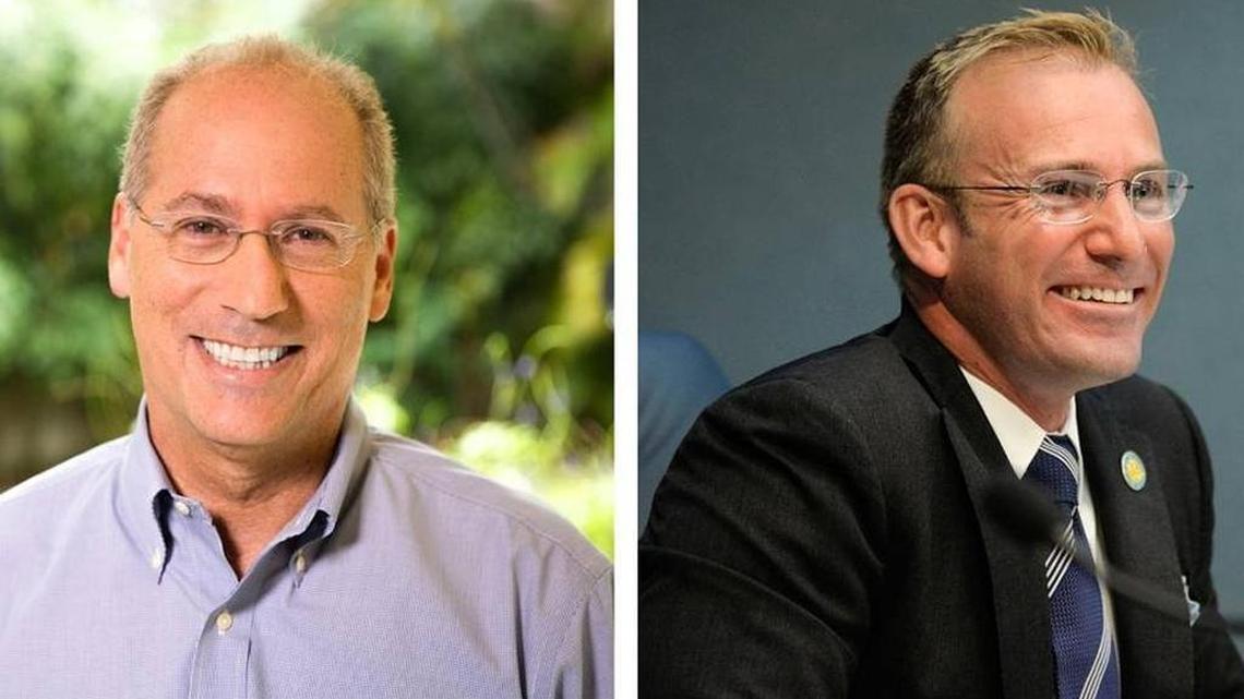 Dan Gelber, left, is running against Commissioner Michael Grieco for mayor of Miami Beach.