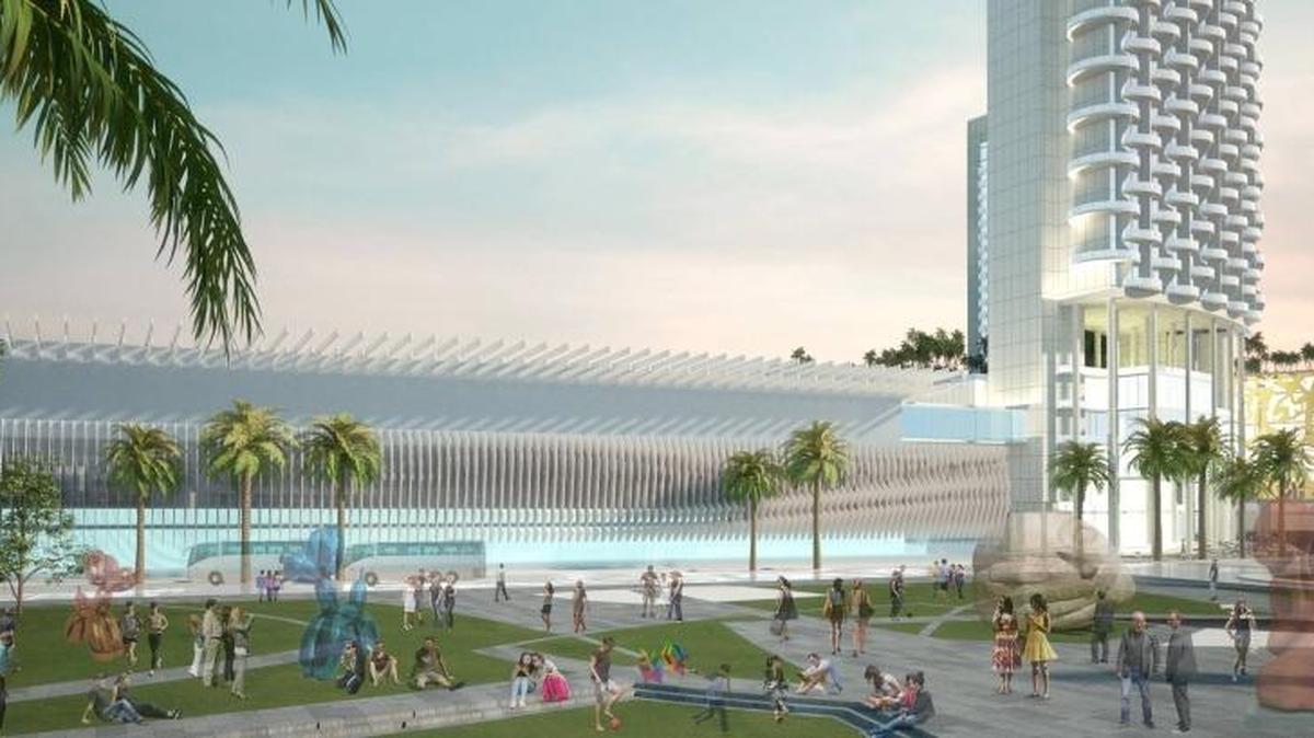 This rendering shows the renovated Miami Beach Convention Center.