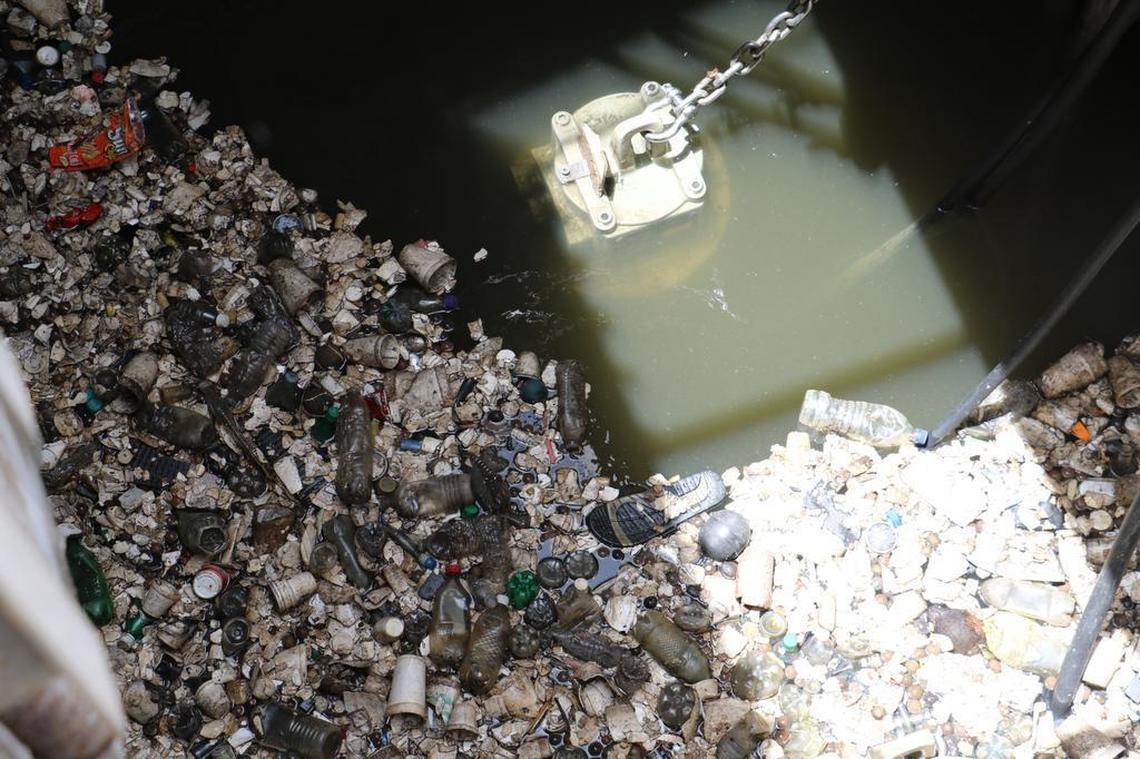 Miami Beach officials took this photo of the cleaning chamber at the 10th Street pump station Thursday. Heaps of garbage collected by the stormwater drainage system gathers here, which is cleaned out every three months. 