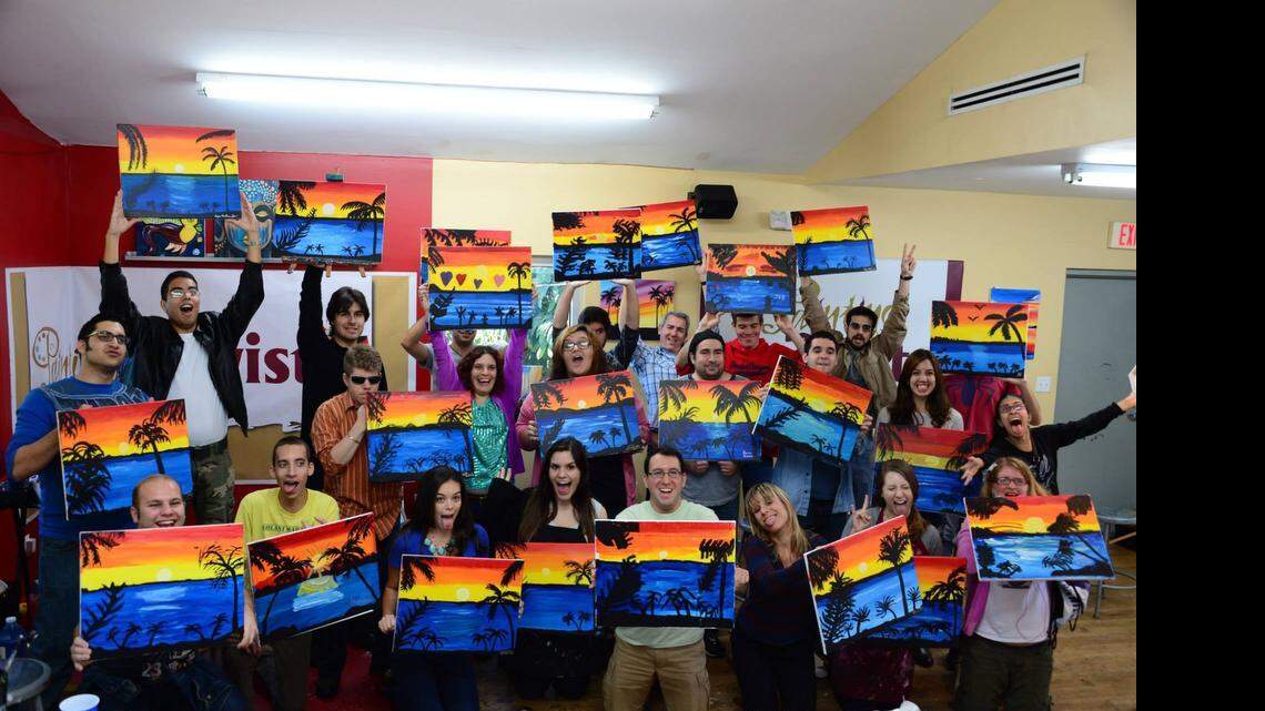 
Social Cog members enjoy Painting with a Twist in November 2014. The Social Cog will host its first fundraising cocktail reception, Night at The Museo, on April 30 at Museo Vault in the Wynwood Art District in Miami.
