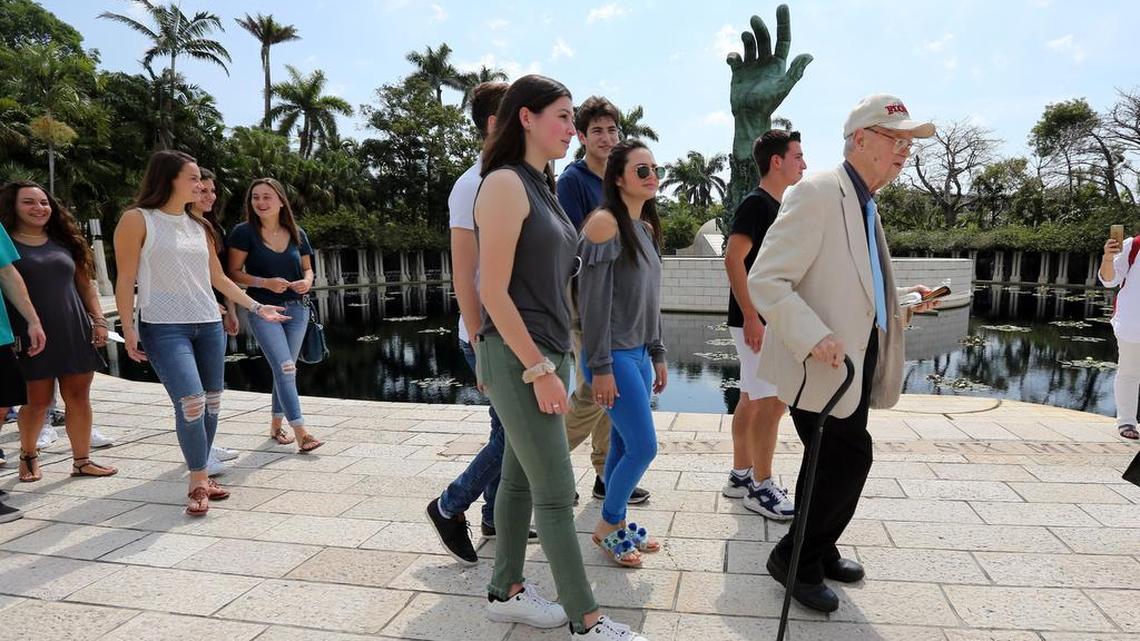 Yom Hashoah Holocaust Remembrance Day Observance was held at the Holocaust Memorial Miami Beach Sunday morning, April 8, 2018. Holocaust survivors were escorted into the event by the 2018 Leo Martin March of the Living teenagers.