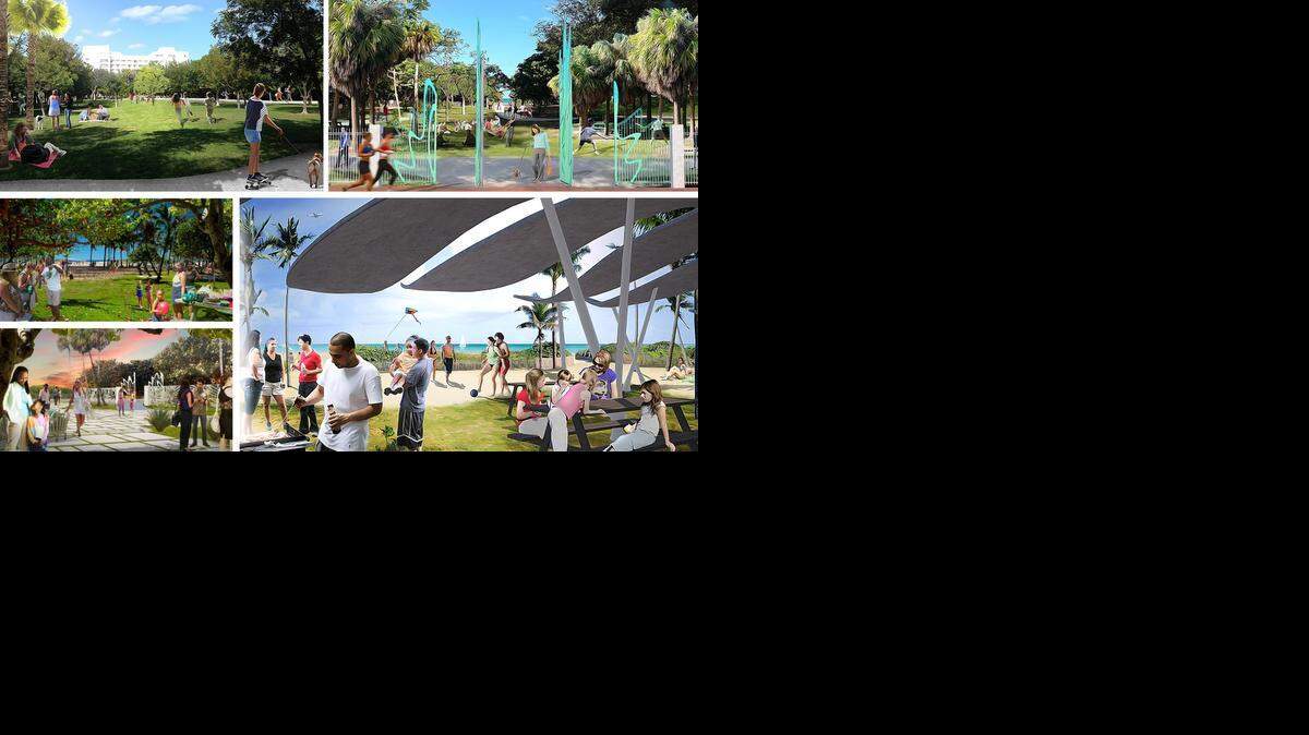 
This rendering shows the concept for the renovation of North Shore Open Space Park developed by the Miami Beach and architectural firm West 8.
