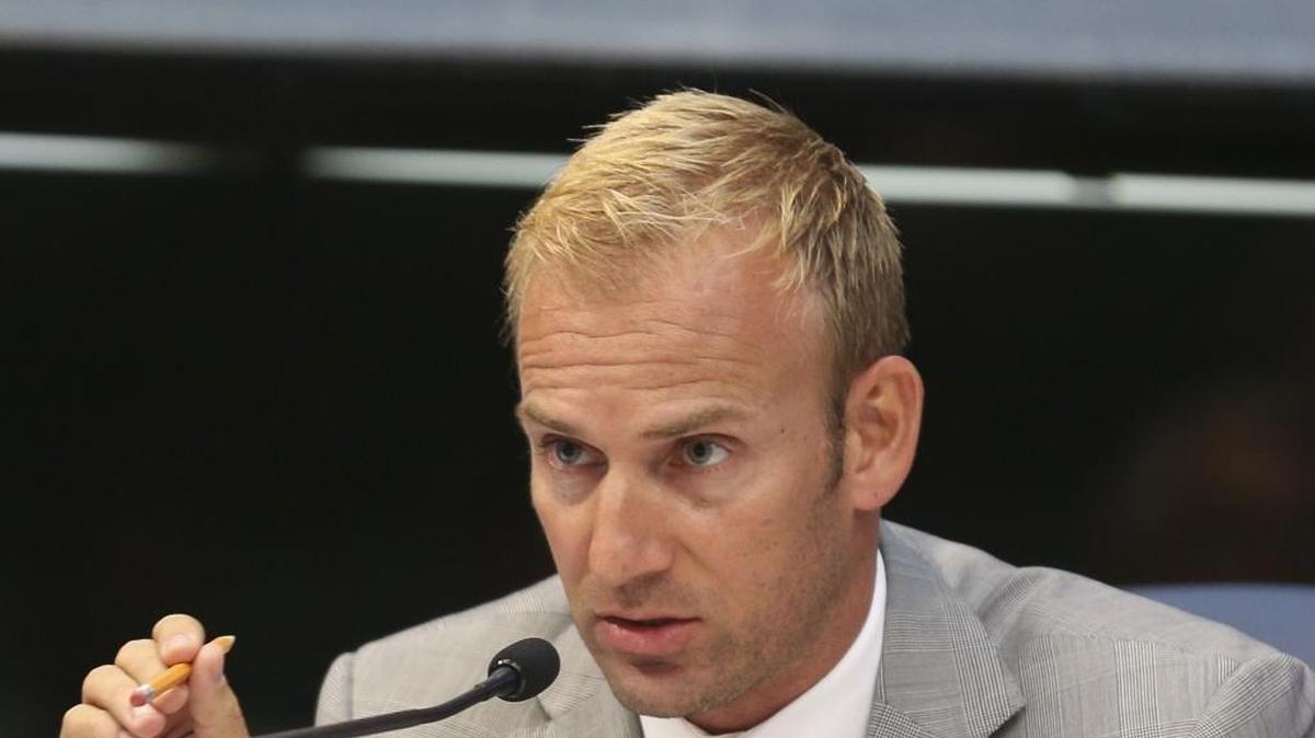The Miami-Dade State Attorney’s office is investigating a controversial political action committee linked to Miami Beach Commissioner Michael Grieco, shown here at a city meeting in 2016.